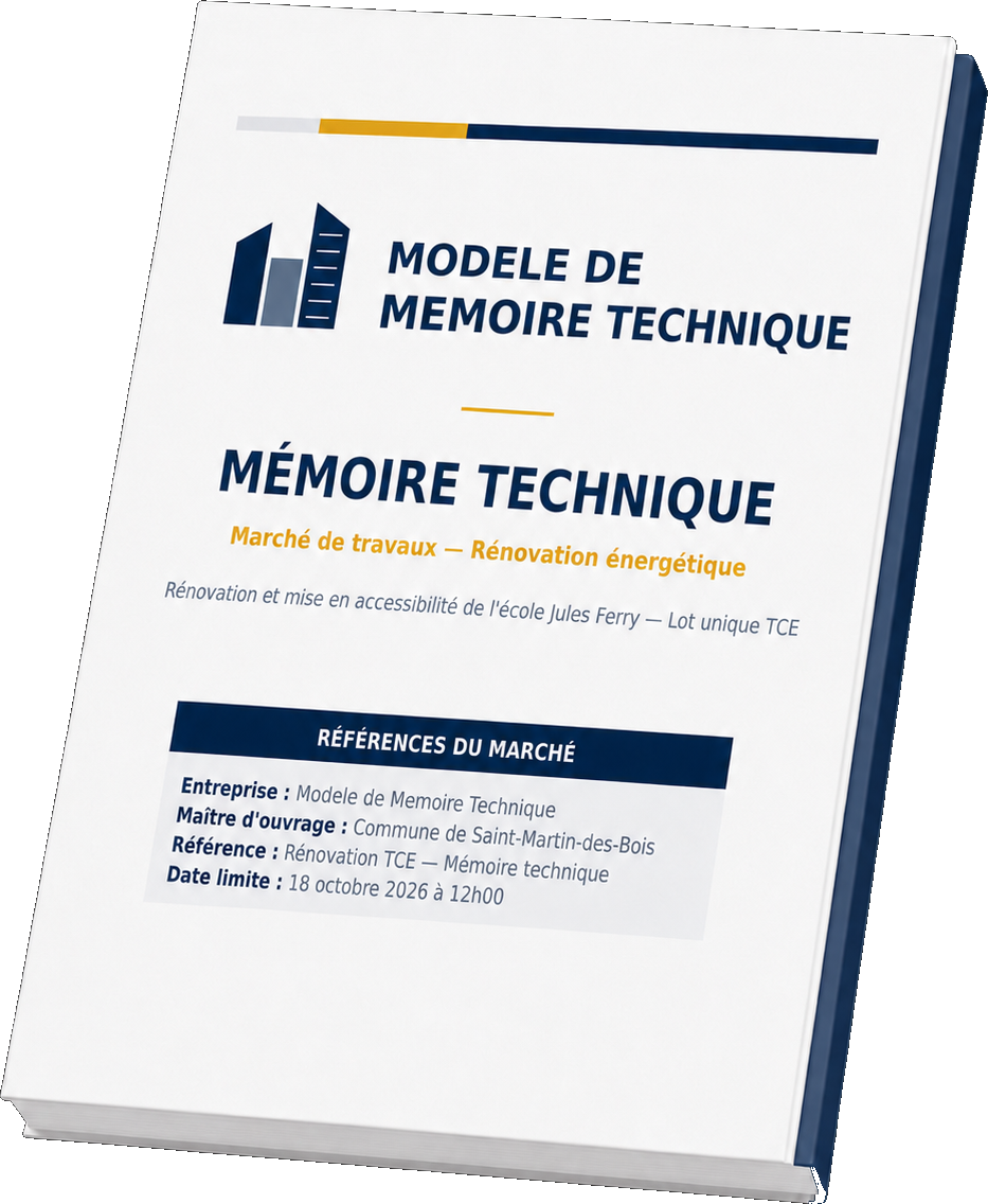 Exemple de mémoire technique généré par MémoirePro