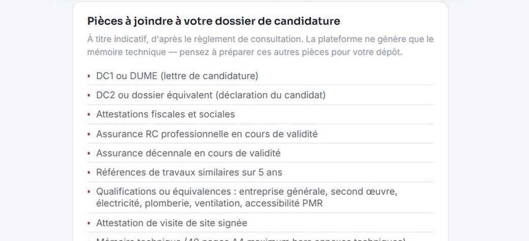 Pièces administratives de candidature à préparer